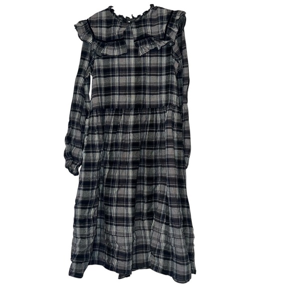 Louisella Other - Louisella gray blue Plaid Long Sleeve girls Dress Sz 12 large yoke collar modest
